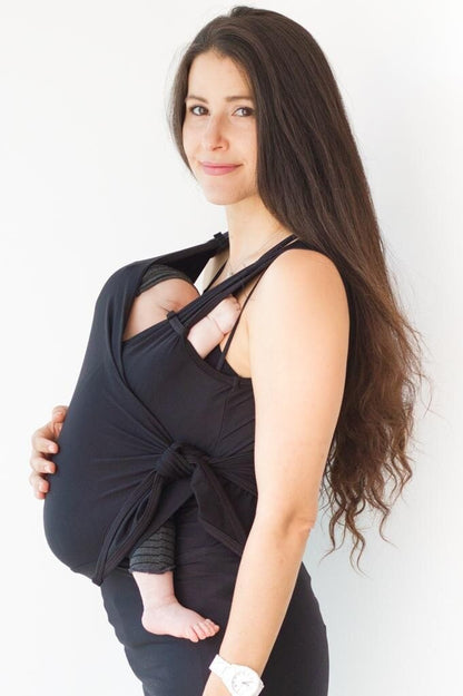 Tee Shirt Porte Bébé débardeur noir pour femme - Mon Adorable Bébé