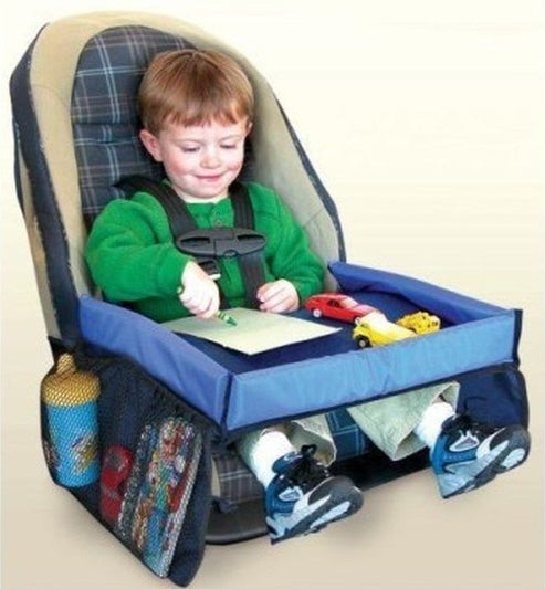 Plateau De Voyage Bébé Tinéo - Pour Siège Auto, Train, Avion - Rigide Avec Rebords Et Poches
