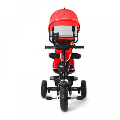 Tricycle Évolutif à Pare Soleil avec Poignée de Poussée Réglable Rouge - Mon Adorable Bébé