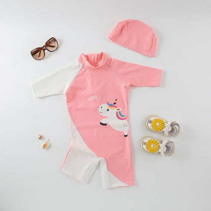 Combinaison Anti Uv Bébé pour Garçon et Fille à Motif d'Animaux Licorne - Mon Adorable Bébé