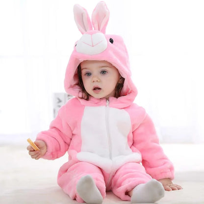 Barboteuse Bébé à Capuche avec Motifs d'Animaux Adorables - Mon Adorable bebe