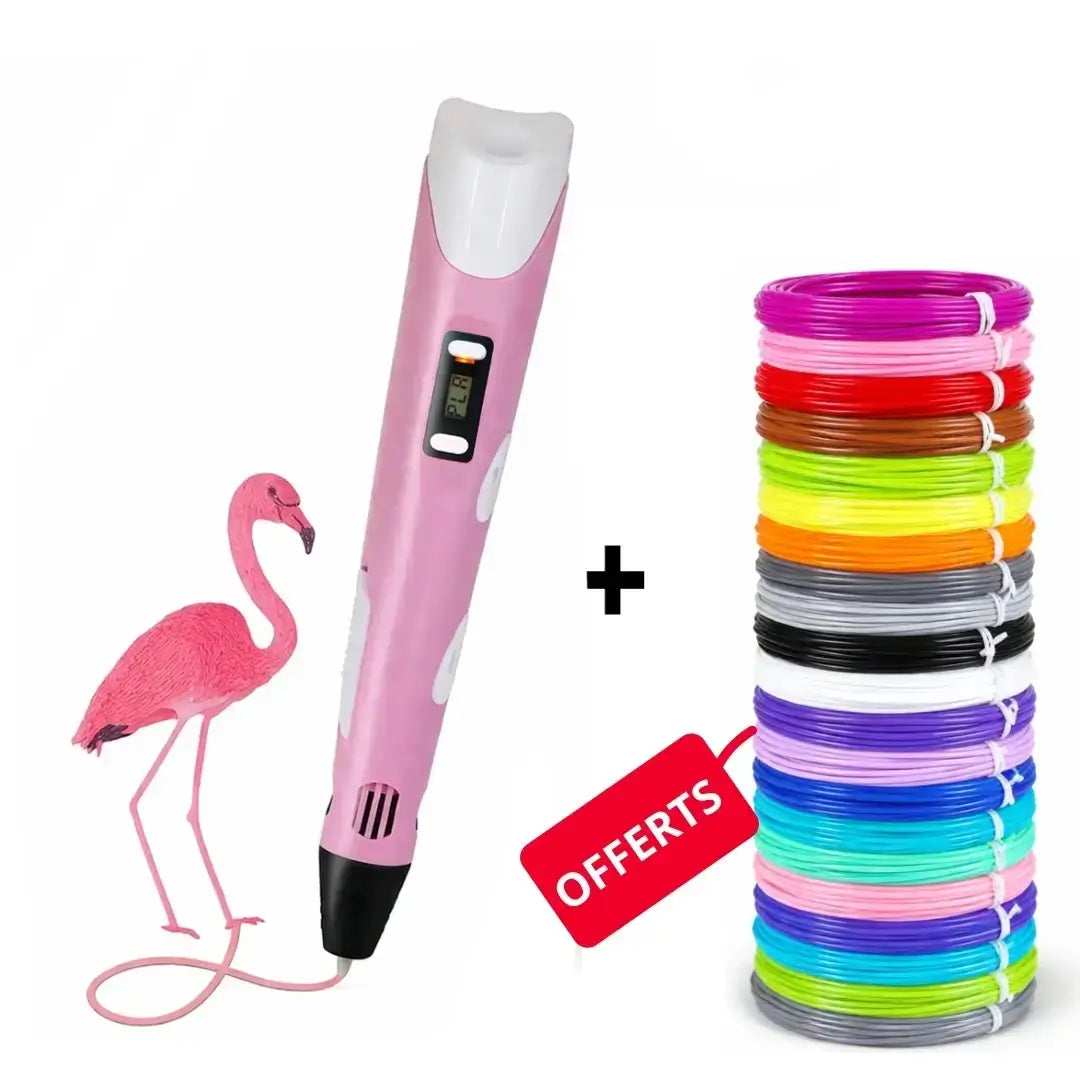 Stylo 3D Enfant rose