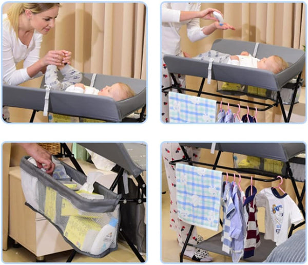 Table à Langer Multifonctionnelle Pliable pour Bébé - Mon Adorable Bébé