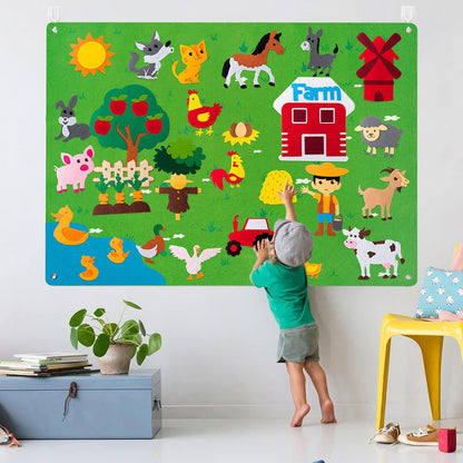 Tableau en Feutre de Ferme pour Enfants - Mon Adorable Bébé