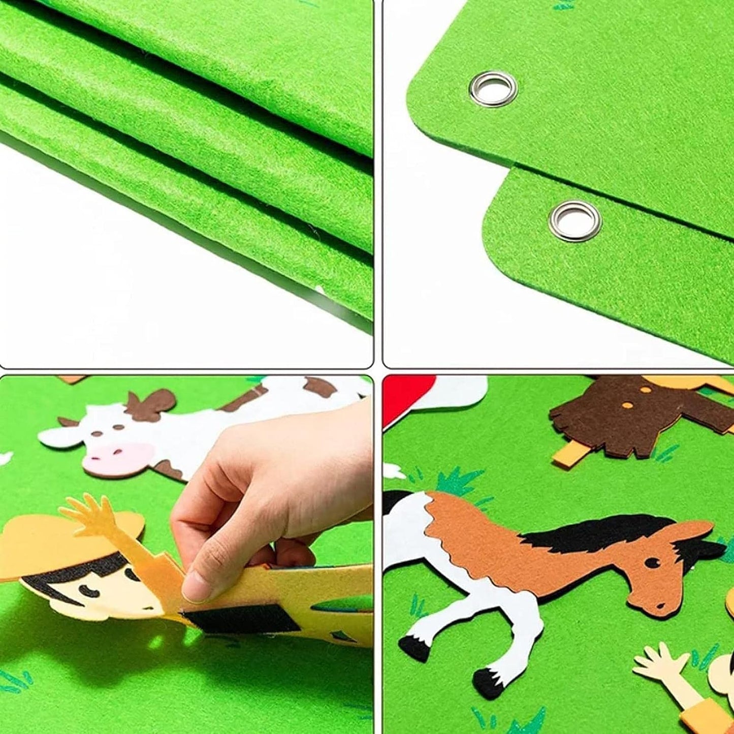 Tableau en Feutre de Ferme pour Enfants velcro - Mon Adorable Bébé