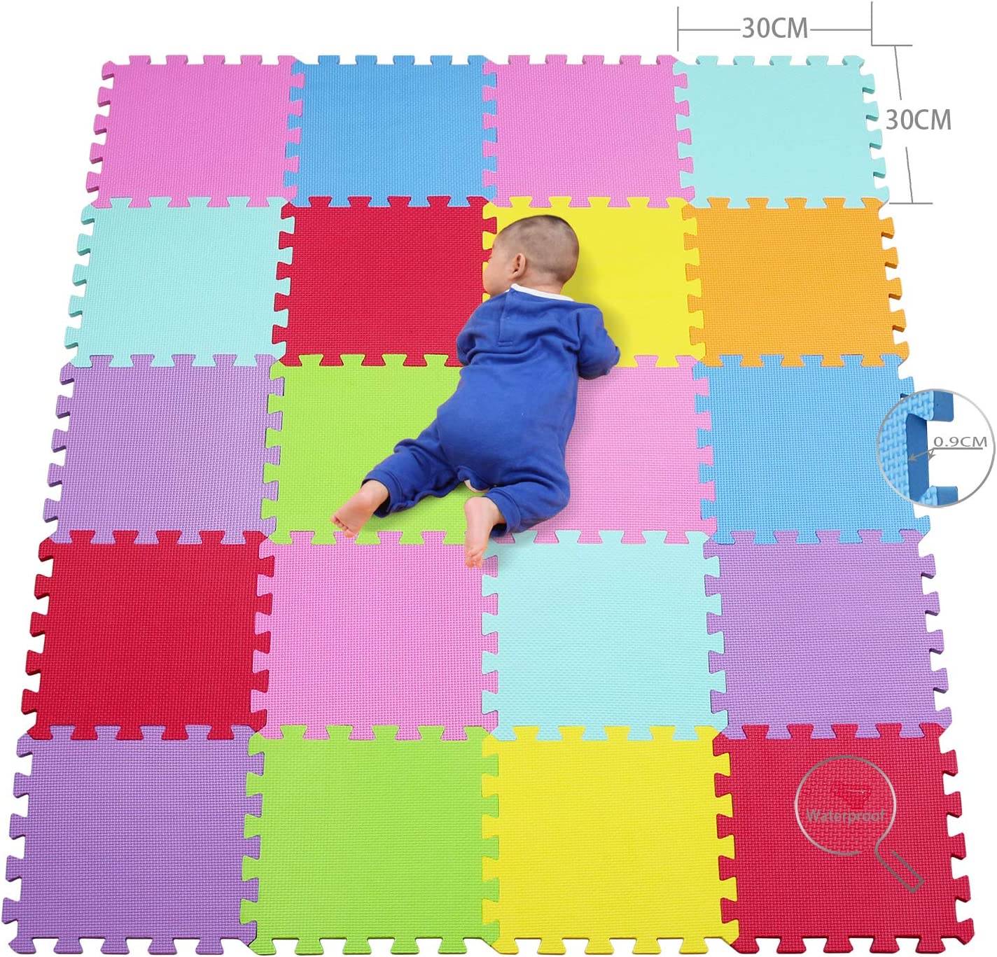 Tapis de Jeu Puzzle Mousse pour Bébé multicolore - Mon Adorable Bébé