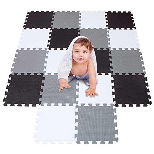 Tapis de Jeu Puzzle Mousse pour Bébé gris noir - Mon Adorable Bébé