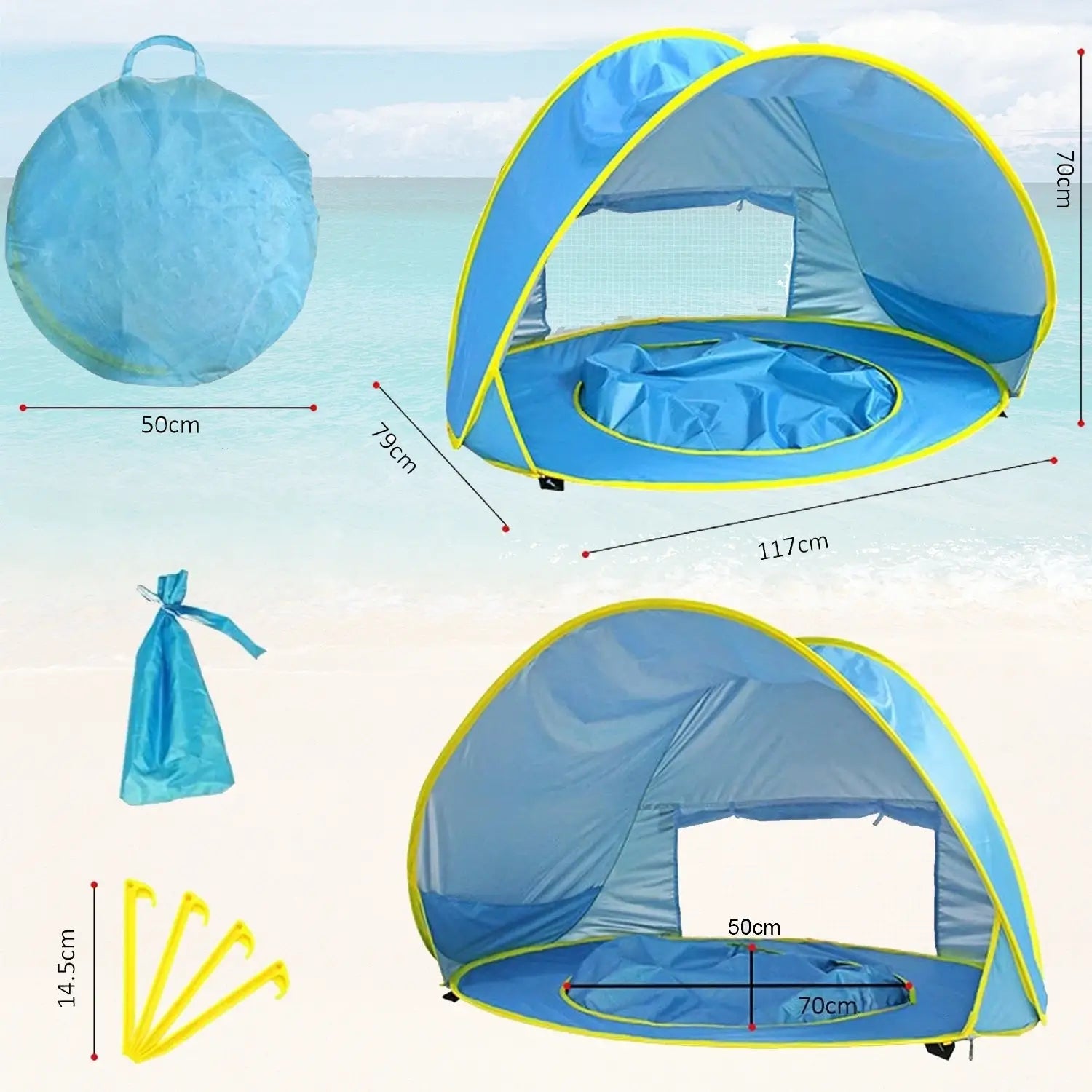 Tente de Plage Pliable dimensions