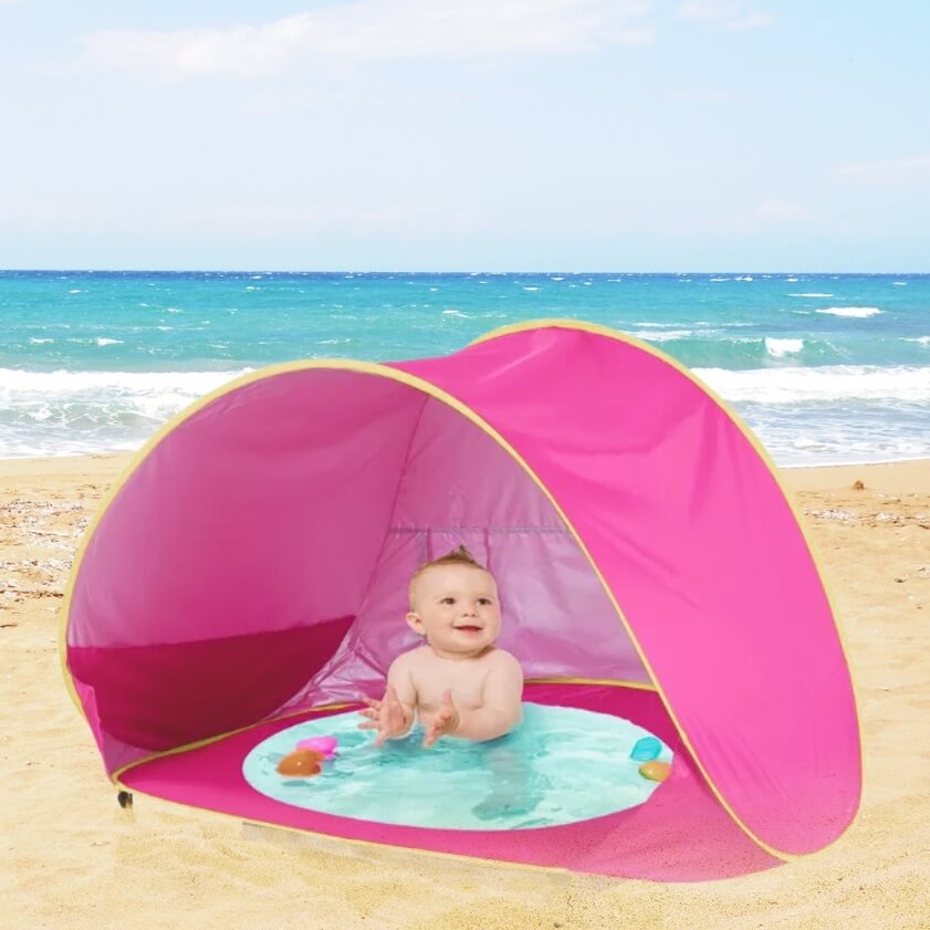 Tente de Plage Pliable rose