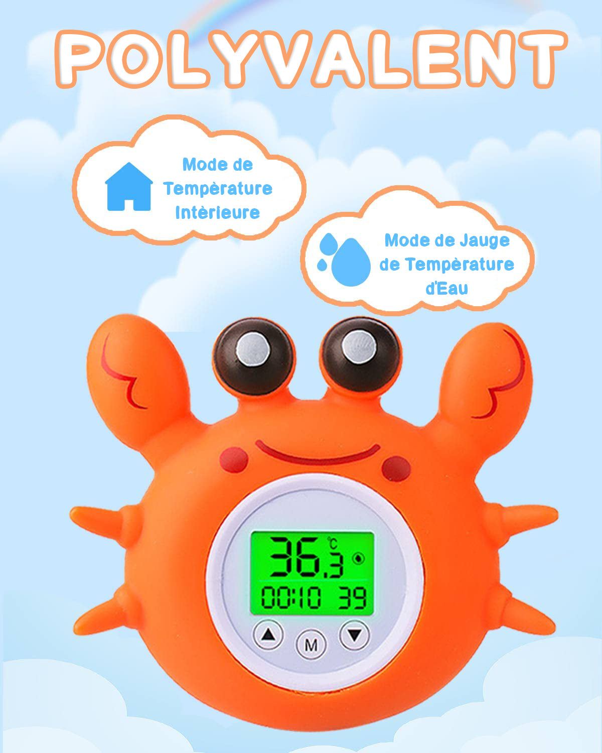Thermomètre de Bain en Forme de Crabe pour Bébé - Mon Adorable