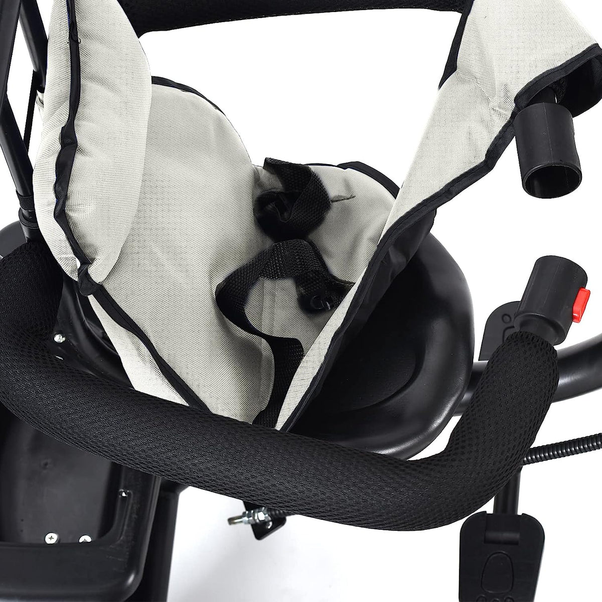 Tricycle Bébé Évolutif Avec Pare-Soleil Pliable - Siège Réversible Et Canne Parentale Ajustable (Noir)