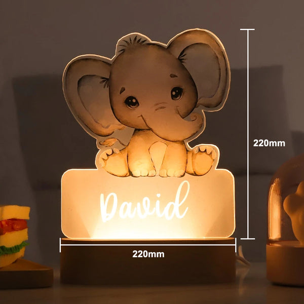 Veilleuse Bébé Personnalisée à Motifs d'Animaux Adorables Elephant Dimensions - Mon Adorable Bébé