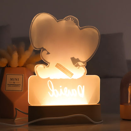 Veilleuse Bébé Personnalisée à Motifs d'Animaux Adorables Elephant - Mon Adorable Bébé