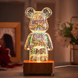 Veilleuse Ours en Verre à Feux d'Artifice 3D - Mon Adorable Bébé