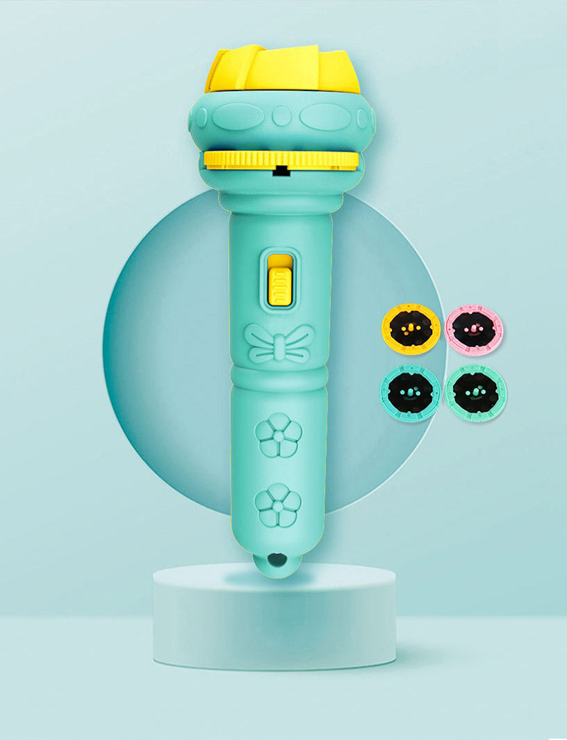 Jzhen Projecteur D’Histoires Pour Enfants – Lampe Poche Avec 4 Thèmes Et 32 Motifs – Cadeau Dès 3 Ans