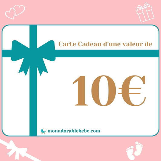 carte cadeau 10 euros mon adorable bebe