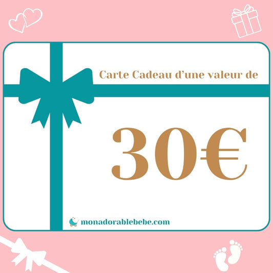 carte cadeau 30 euros mon adorable bebe