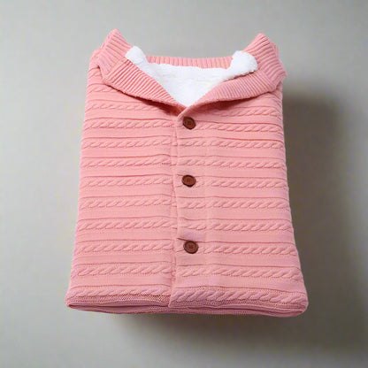 chanceliere-tricot-pour-bébé-rose