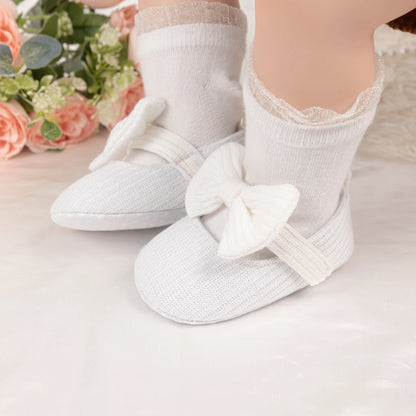 chaussure bebe fille en coton blanc
