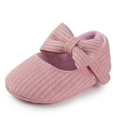 chaussure bebe fille en coton rose 