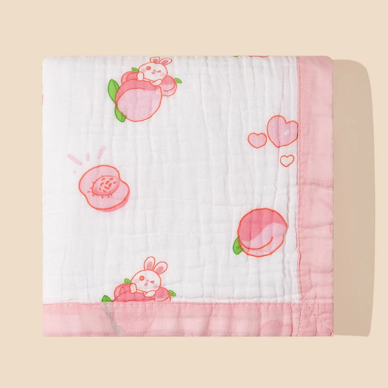 couverture-bébé-à-motif-adorables-peche-rose