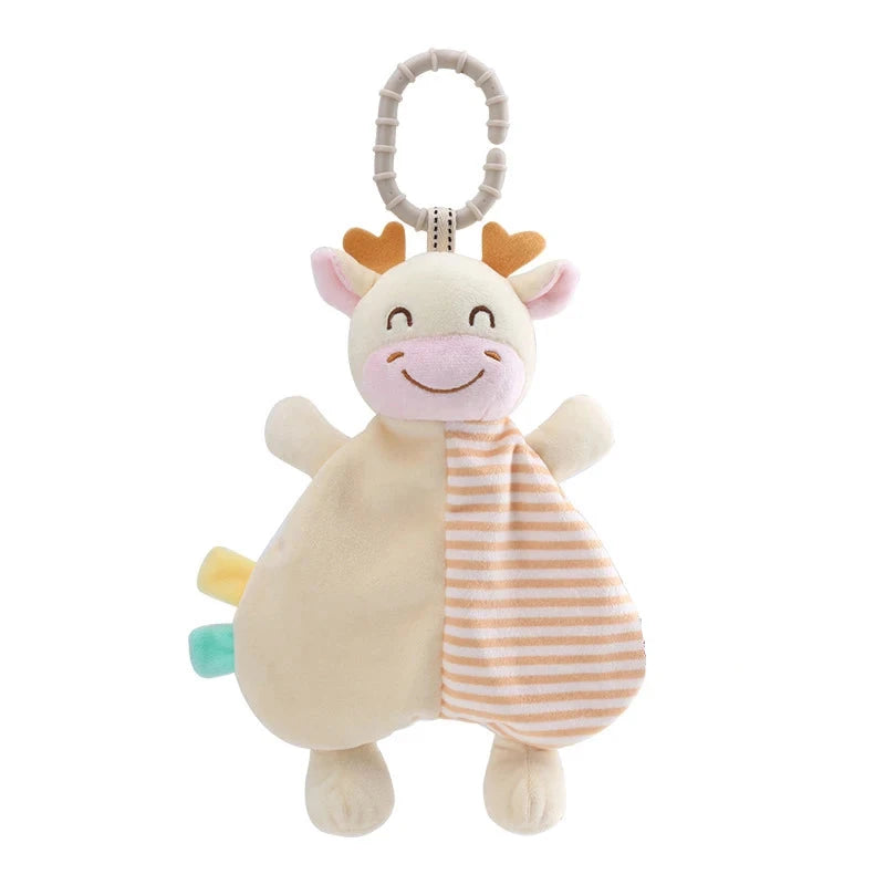 doudou-bebe-en-peluche-à-motifs d'animaux-cerf