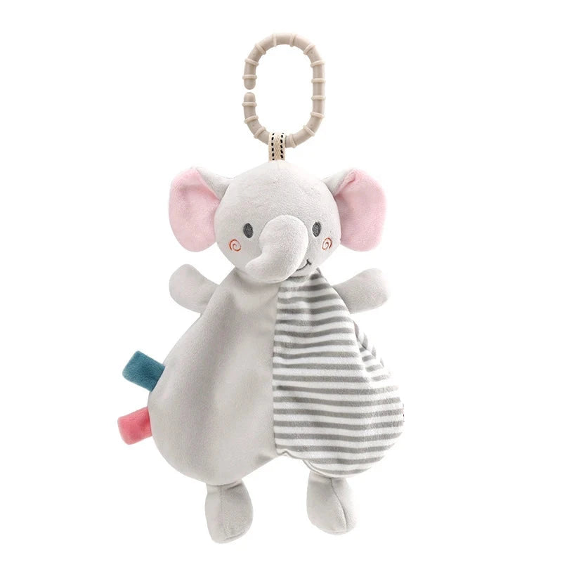 doudou-bebe-en-peluche-à-motifs d'animaux-éléphant