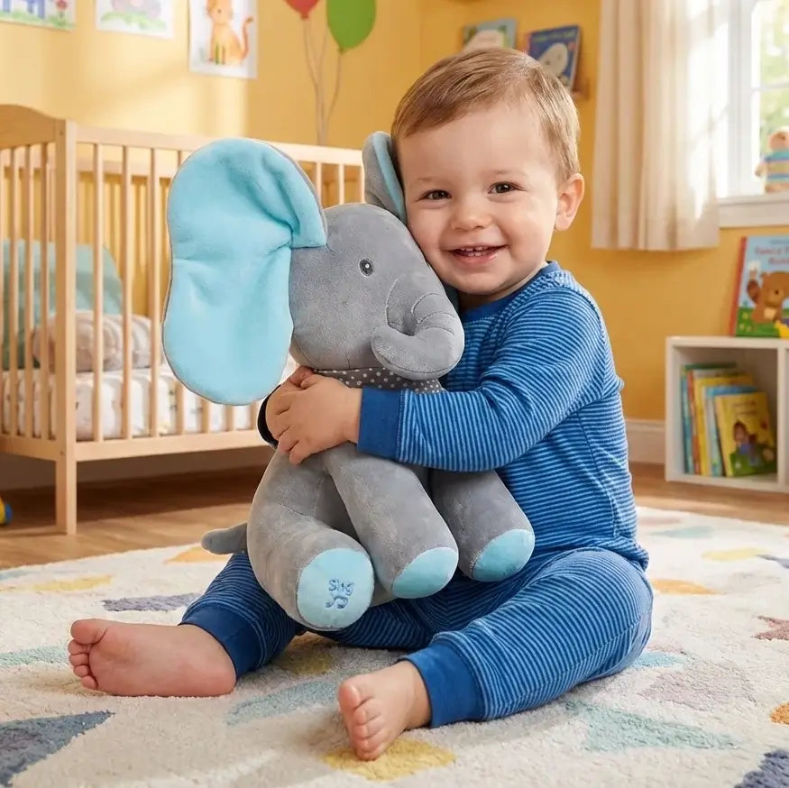 Éléphant Cache-Cache Musical aux Oreilles Magiques