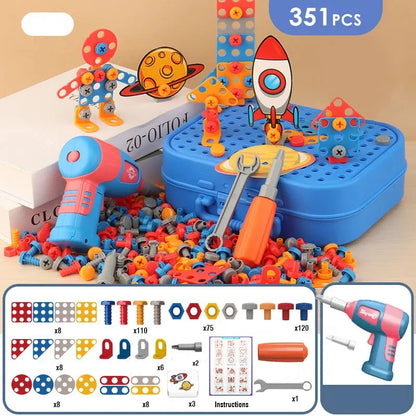 jeux-de-construction-de-mallette-de-bricolage-bleu-351-pieces