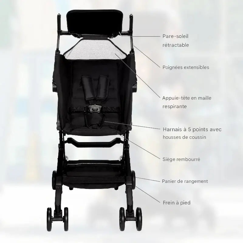 Poussette compacte pliable composants