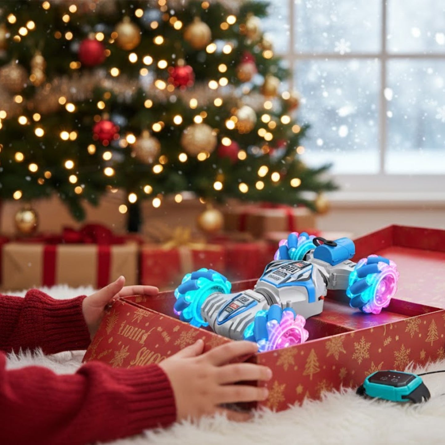 voiture télécommandée 4WD à spray lumineux – SpinJet