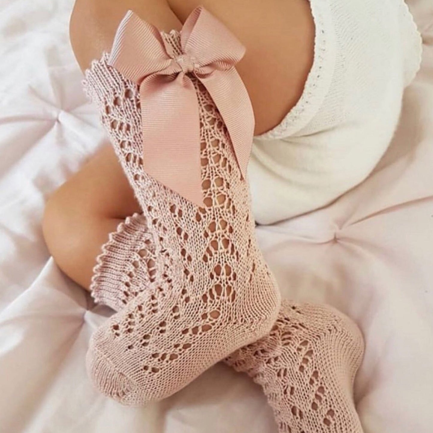 Chaussettes Hautes à Papillon pour Bébé Fille - Mon Adorable Bébé