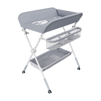 Table à Langer Multifonctionnelle Pliable pour Bébé Gris - Mon Adorable Bébé