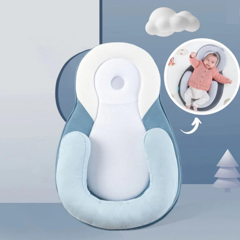 Coussin Anti tête plate pour bébé bleu - Mon Adorable bebe