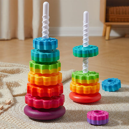 Jouet Empilable de Roue Tournante Arc-en-ciel - Mon Adorable Bébé